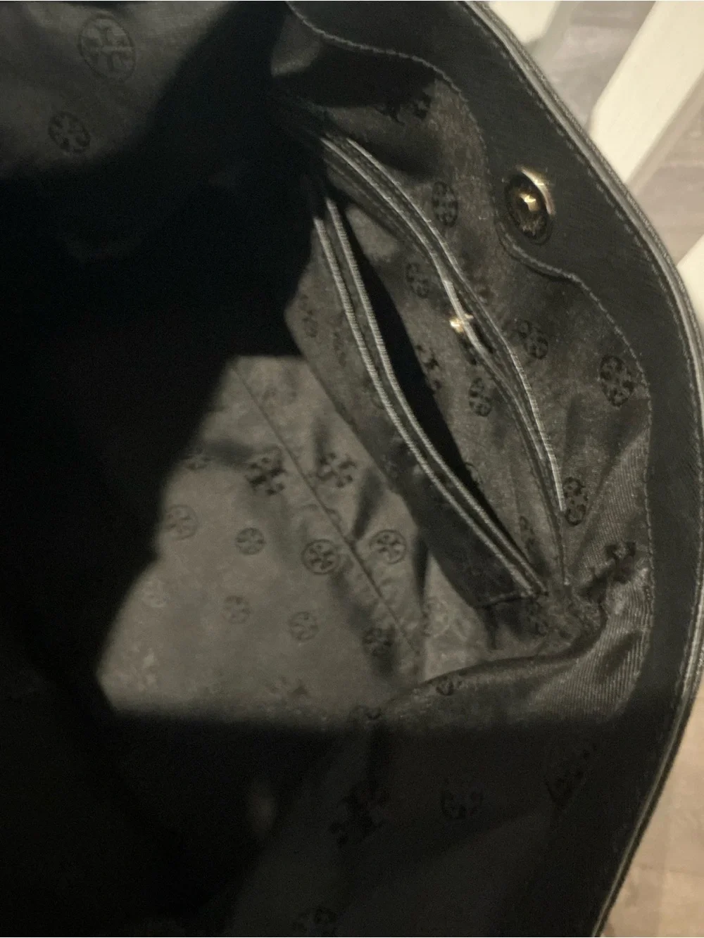Tory Burch Black Nylon Ella Logo Tote